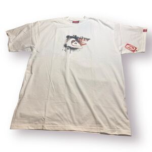 Quiksilver Graphic T-Shirt Size‎ Large White Shirt Retro 100% Cotton Skater Surf